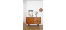 Enfilade vintage scandinave années 60 pieds compas 