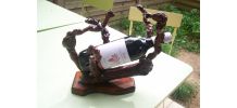 PORTE VIN DE TABLE EN BOIS DE CEP DE VIGNE 