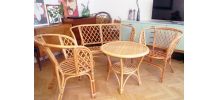 Salon en rotin vintage 70s TBE