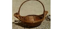 panier  en rotin ancien , vintage