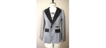 Veste blazer gris noir cintré ajusté bicolore col femme taille 38 40