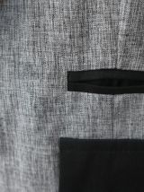 Veste blazer gris noir cintré ajusté bicolore col femme taille 38 40