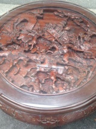 Table basse ancienne ronde bois massif