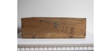boîte en bois vintage avec tampon  FRAGILE