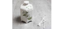 pot en porcelaine pour coton tige salle de bain