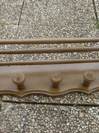 porte manteau, 5 patères vintage 1960 en bois