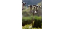 3 piques porte-bougie en fer forgé pour jardin