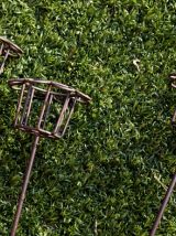 3 piques porte-bougie en fer forgé pour jardin