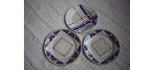 3 assiettes à dessert anciennes 40's