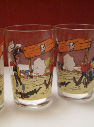 4 verres Amora Lucky Luke