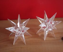 2 bougeoirs acrylique 50's