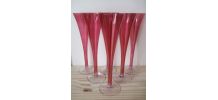 6 coupes à champagne rouges