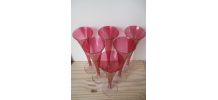 6 coupes à champagne rouges