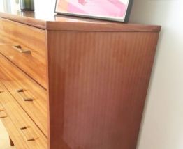 Commode vintage scandinave pieds compas 70s
