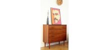 Commode vintage scandinave pieds compas 70s
