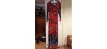 Robe à motif, Rouge/Noir/Orange, Taille: L