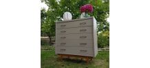 Commode vintage beige rosé bois