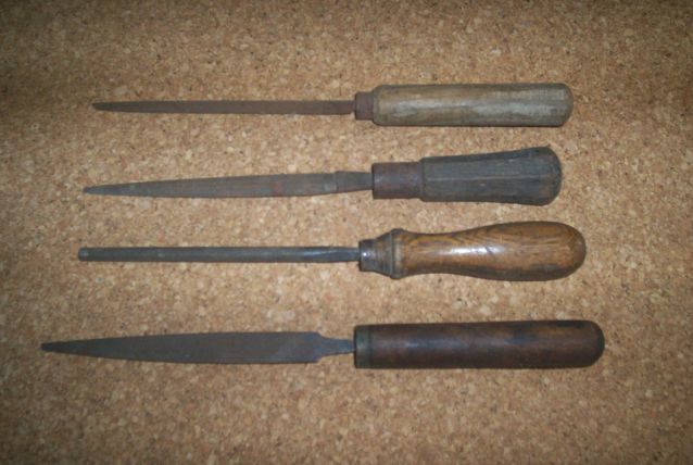 lot de 4 anciennes limes rapes 