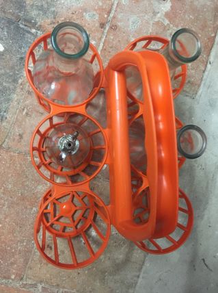 Porte bouteilles seventies 