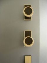 Magnets Rondes Années 70 - Marron et Beige 