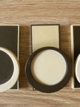 Magnets Rondes Années 70 - Marron et Beige 