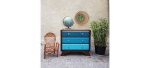 Commode vintage art déco dégradé de bleu