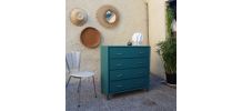 Commode vintage vert emeraude