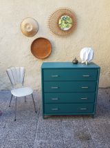 Commode vintage vert emeraude