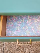 Commode vintage vert emeraude
