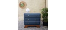 Commode vintage bleu et bois