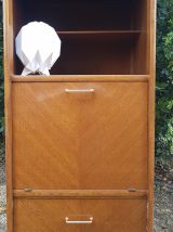 Secretaire haut vintage en bois 