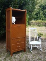 Secretaire haut vintage en bois 