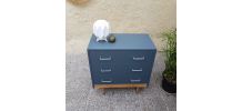 Commode vintage en bois et bleu
