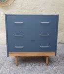 Commode vintage en bois et bleu