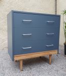 Commode vintage en bois et bleu