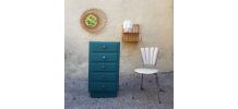 chiffonnier en bois vintage vert emeraude
