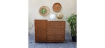commode en bois vintage asymétrique