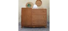 commode en bois vintage asymétrique