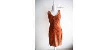 Robe crayon 100% cuir de daim suèdine vintage 70's