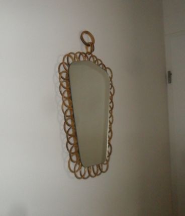 miroir en rotin