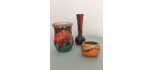 Lot de 3 vases en céramique vintage