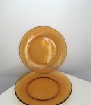 Vaisselle en verre jaune vintage