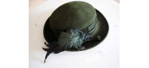 Chapeau autrichien tyrolien à plumes vintage