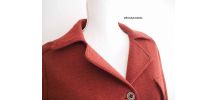 Veste saharienne safari rouge bordeaux vintage 60's