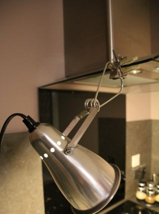 Lampe spot à pince en alu