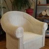 Fauteuil en rotin blanc