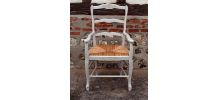 Fauteuil provençal paillé, esprit campagne chic