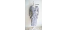 Robe fluide peplum imprimé vintage 80's