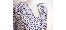 Robe fluide peplum imprimé vintage 80's