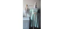 Robe babydoll fluide vert menthe vintage 60's
